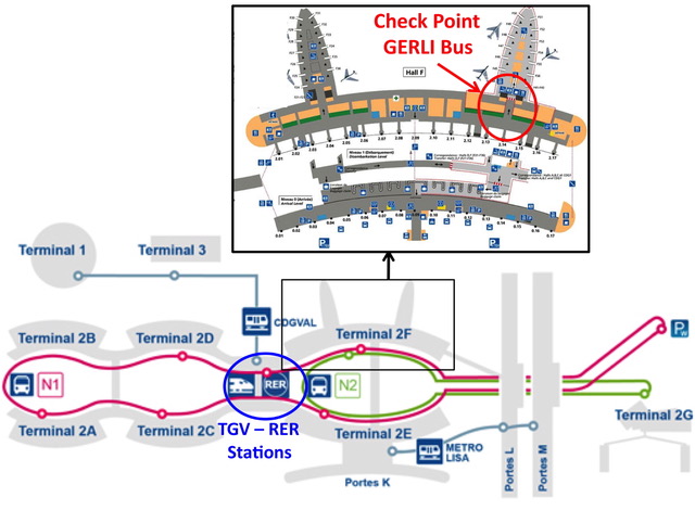Map Airport Paris CDG - GERLI